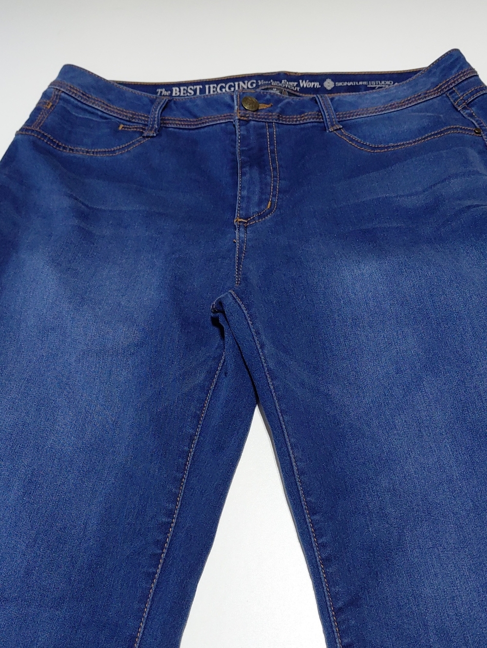SIGNATURE STUDIO Women's Blue Bootcut Jeggings Size 12